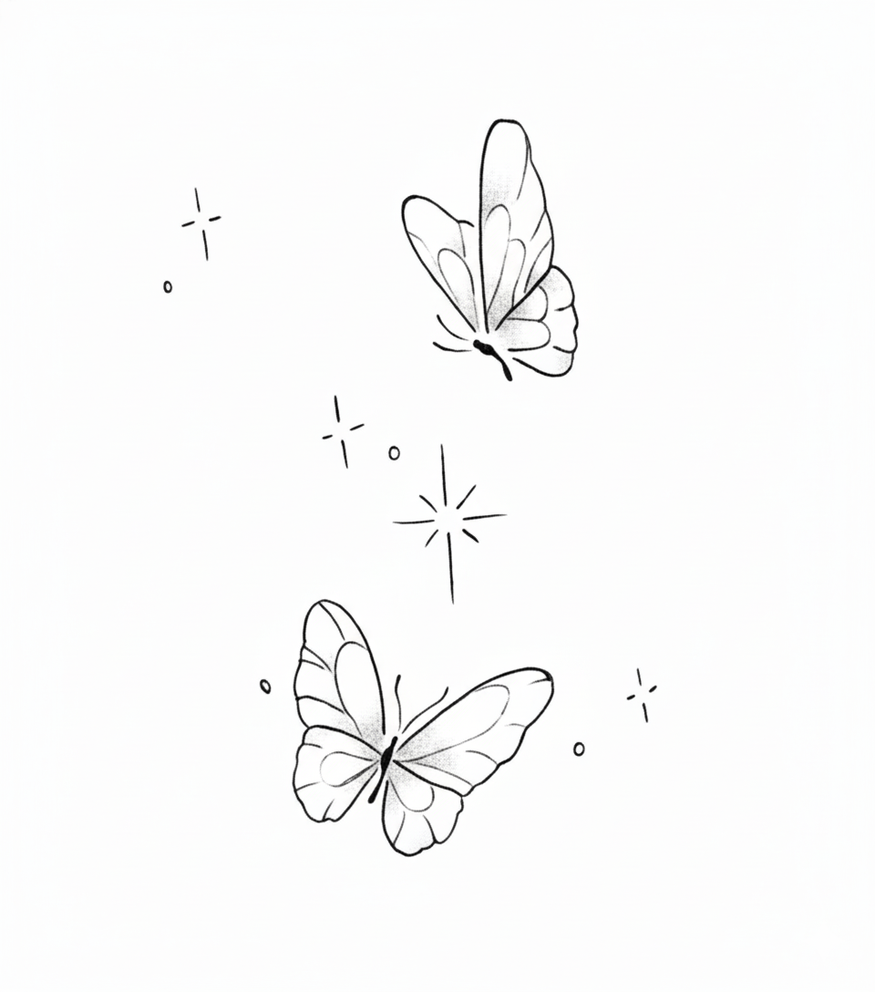 Starry Butterfly Duo - Inkwish
